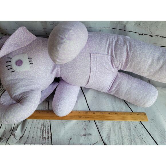 Handmade? Purple Elephant Stuffed Animal W/pocket 19 Inch - Picture 9 of 9
